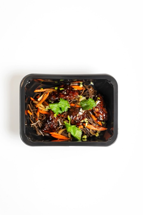 Лапша гречневая с куриной печенью
